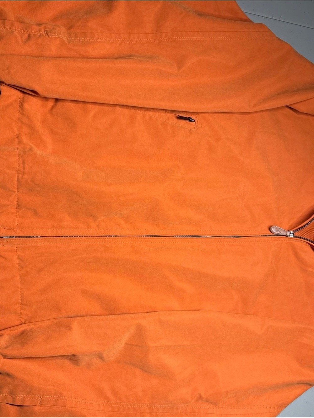London Fog Men's Orange Windbreaker Jacket L Point Collar Full Zip Snap Accents